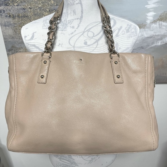 KATE SPADE Leather Cobble Hill Andee Tote Chainlink strap, Expandable Beige/Tan - Picture 1 of 11